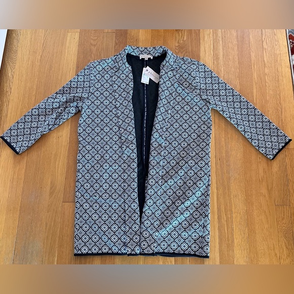 Women’s Philosophy Black And White Patterned Coatigan Size XL NWT - Picture 4 of 4